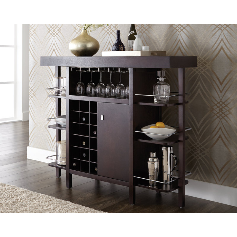 Latitude Run® Ghia Drinks Home Bar with Wine Storage & Reviews Wayfair